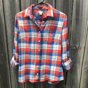 J Crew Plaid Flannel Shirt size XS